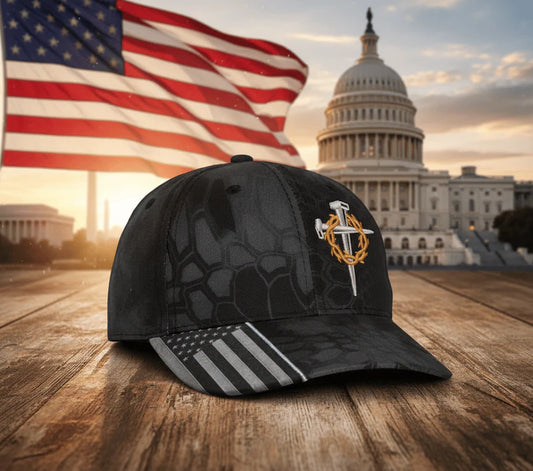 Jesus Cross & Crown of Thorns Embroidered Hat — Adjustable ✝️👑